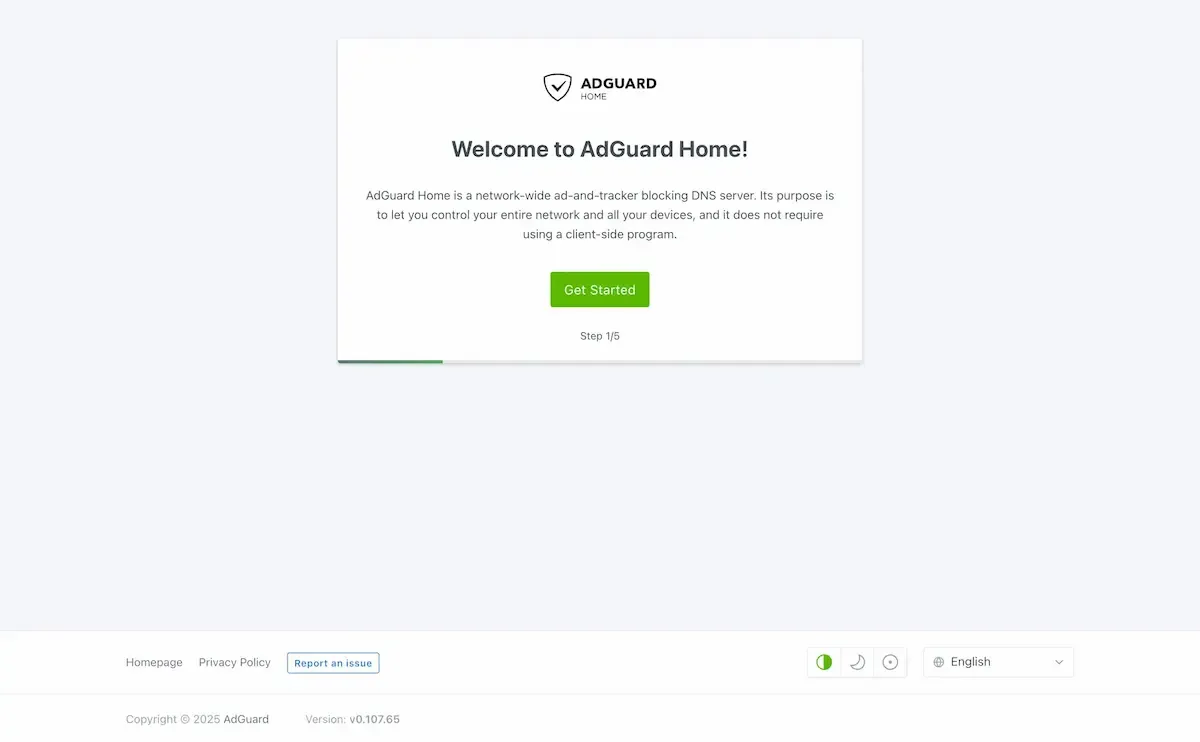 a screenshot of the adguard welcome screen