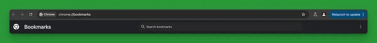 Screenshot of Google Chrome's bookmark manager with yellow arrow pointing to vertical ellipsis menu